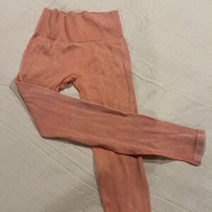 Forever 21 Coral Ribbed Leggings